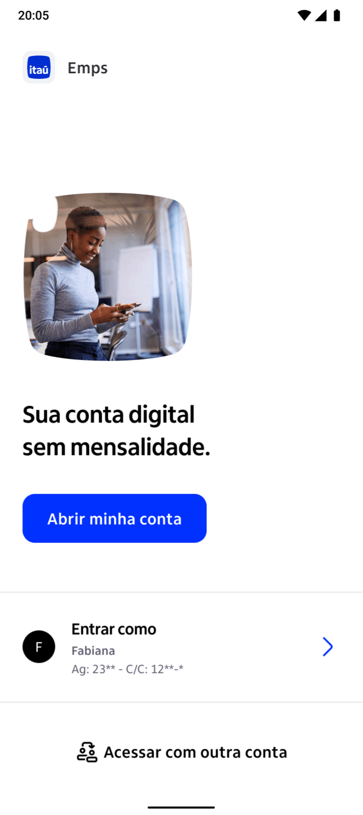 Itaú Unibanco app screen